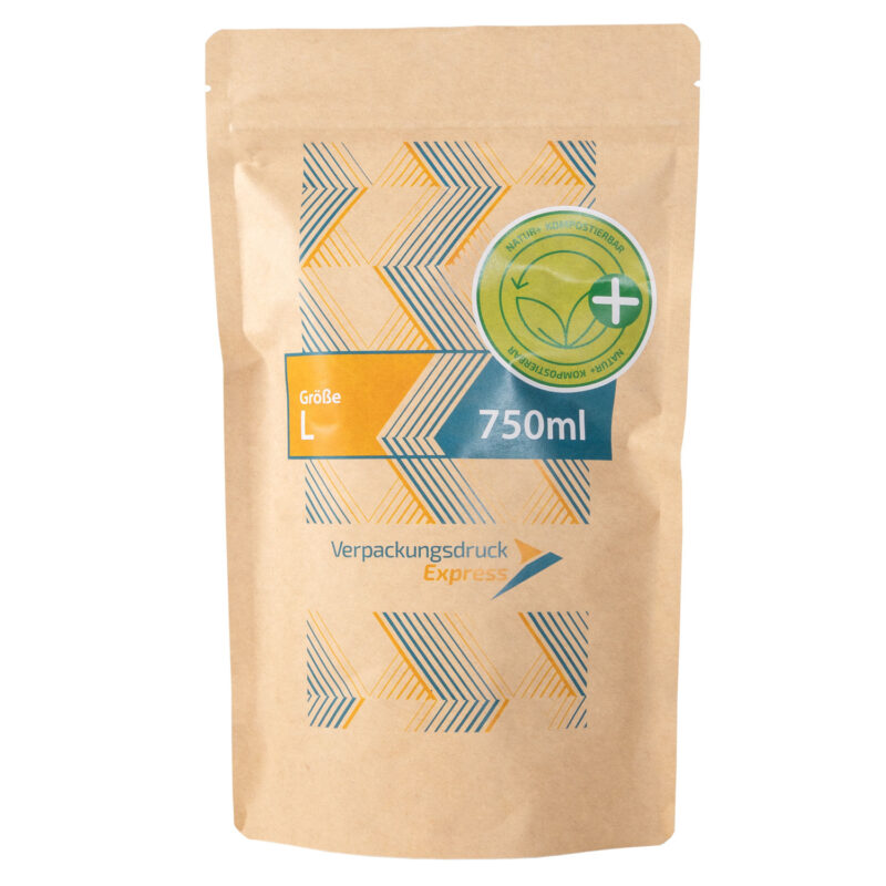 Standbodenbeutel Kraftpapier braun 750ml-Natur